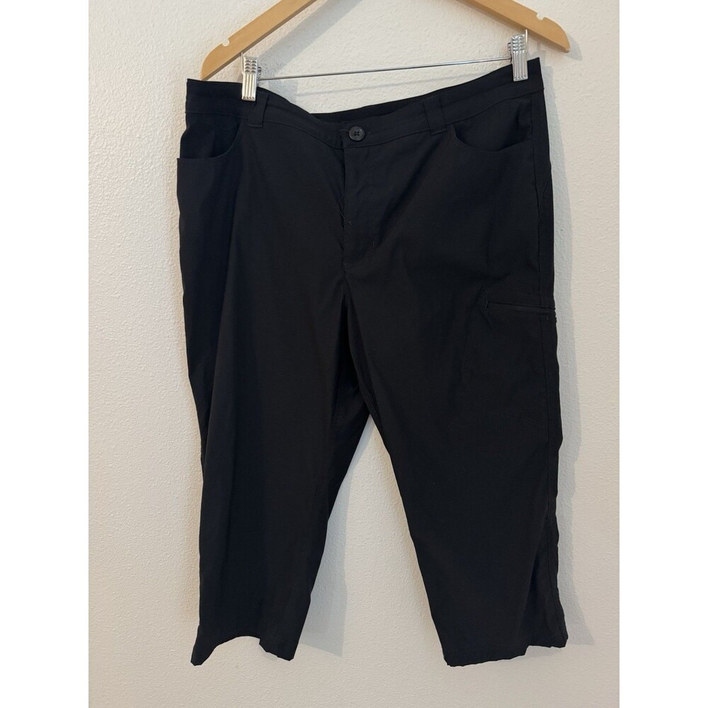 Eddie Bauer Pants Women's Size 14 Black Rainier Capri Hiking Trail Gorpcore EUC - Picture 3 of 8